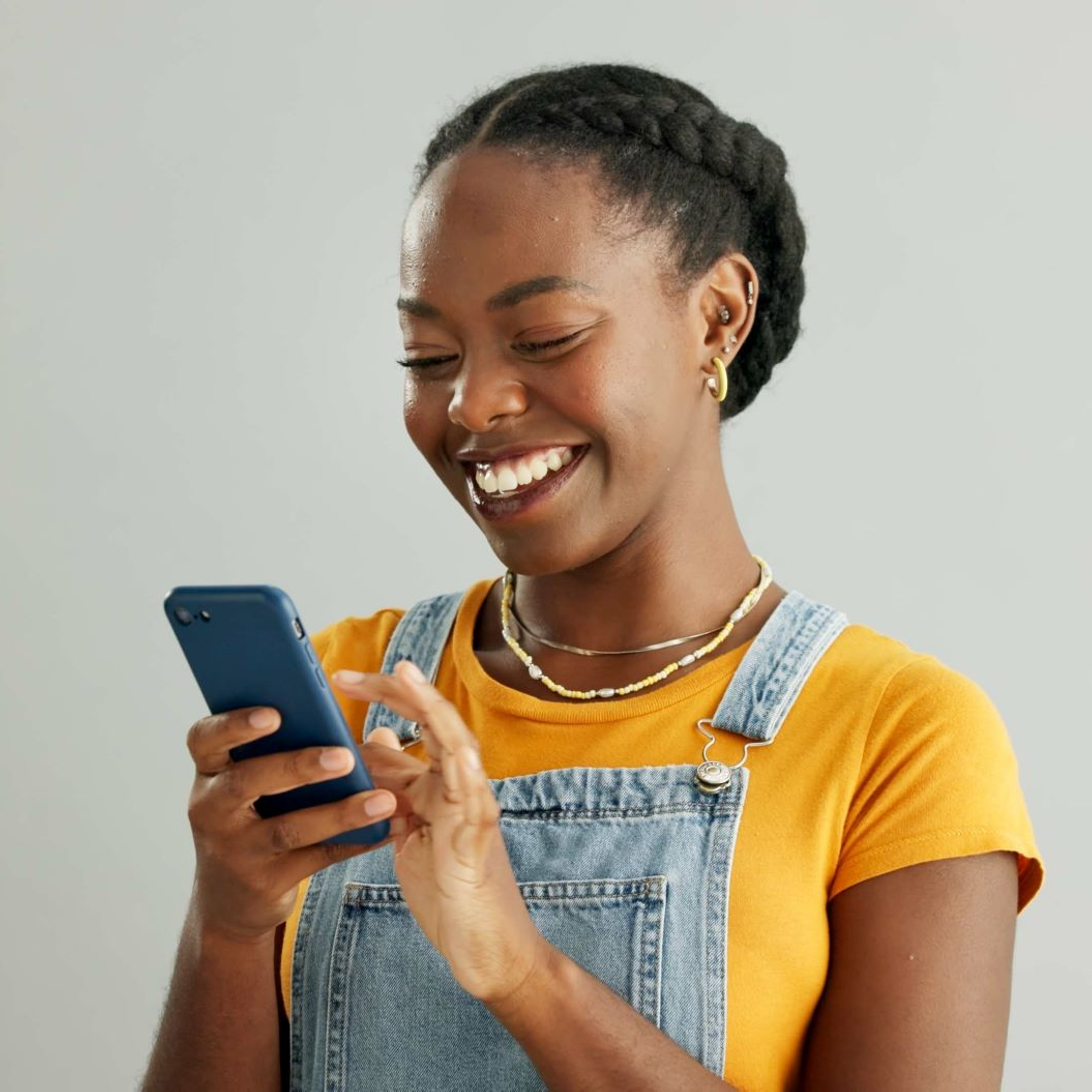 A woman on her phone.