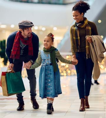 A family shopping for the holidays.