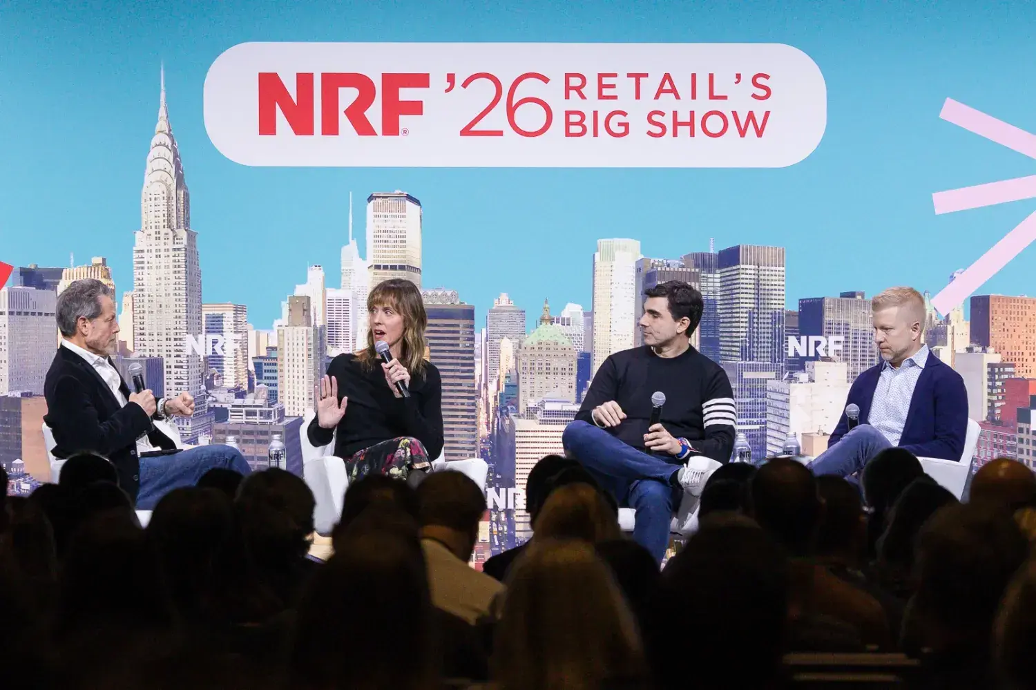 From left: Ken Pilot (Founder, Ken Pilot Ventures), Sarah Travis (Executive Vice President and Chief Digital and Revenue Officer, Target), Miguel Almeida ( President of Digital & Customer Experience, Nordstrom), and Frank Bedo ( Chief Marketplace & eCommerce Officer, Best Buy)
